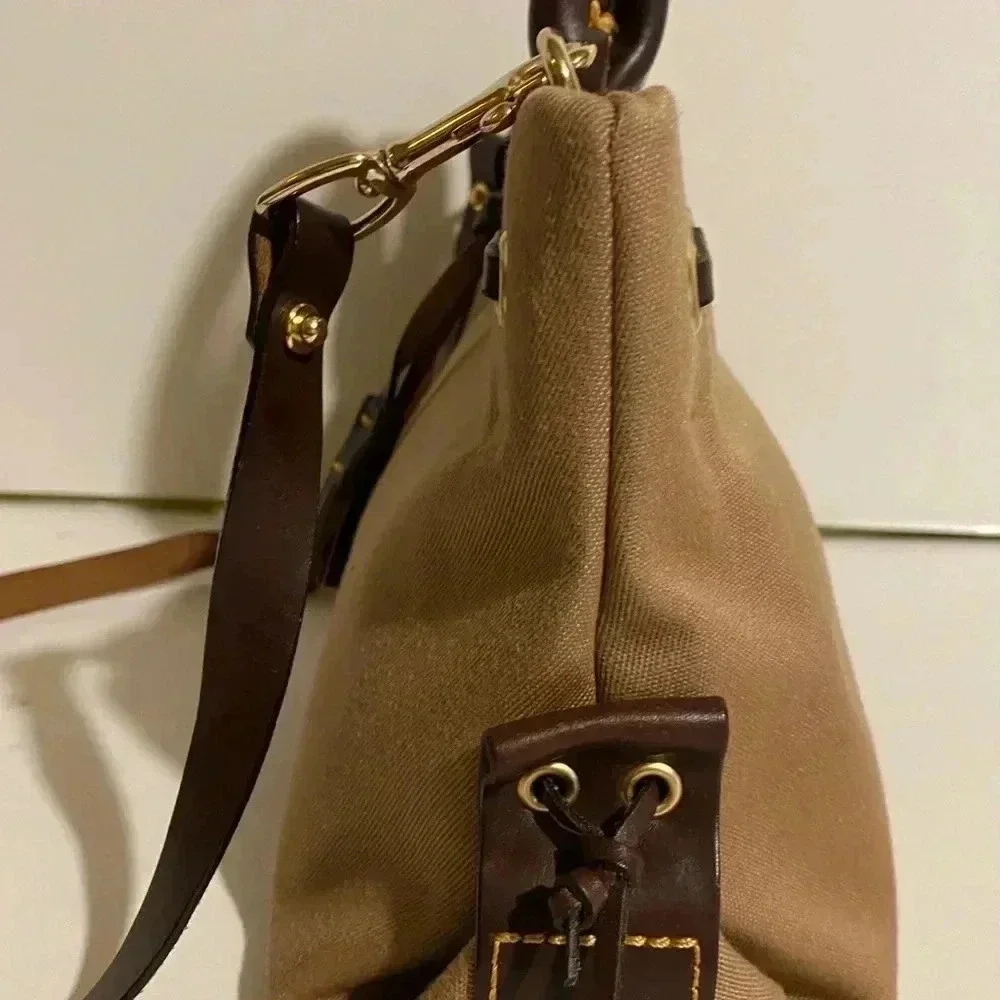 Dooney & Bourke beige brown canvas leather bag